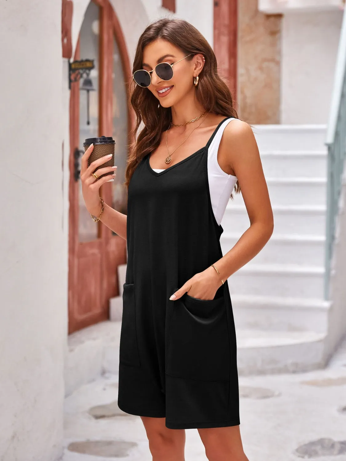 Lovelet Spaghetti Strap Romper with Pockets (10 Colors)