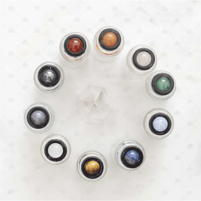 Luxury Gemstone & Crystal Rollerballs (10 Roller Pack) with Instructional Multi-Folded Brochure