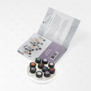 Luxury Gemstone & Crystal Rollerballs (10 Roller Pack) with Instructional Multi-Folded Brochure