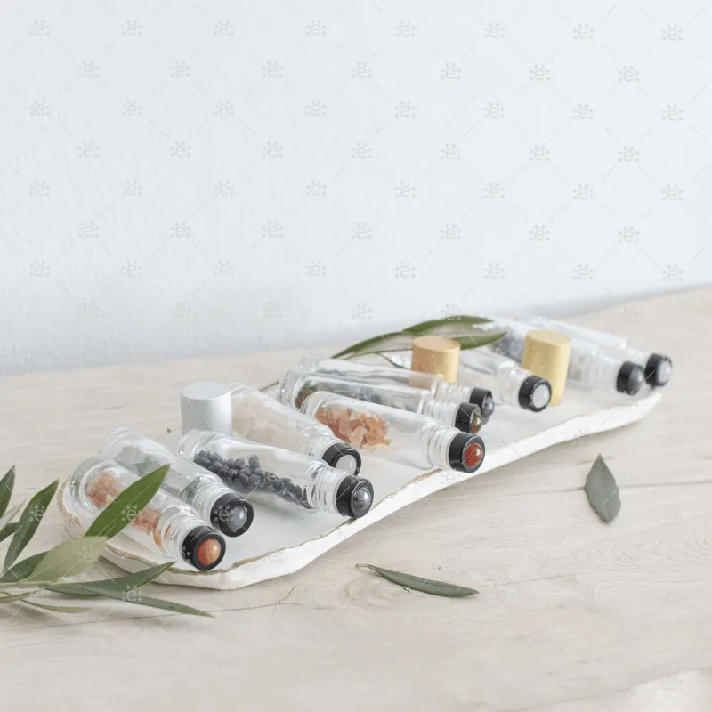 Luxury Gemstone & Crystal Rollerballs (10 Roller Pack) with Instructional Multi-Folded Brochure