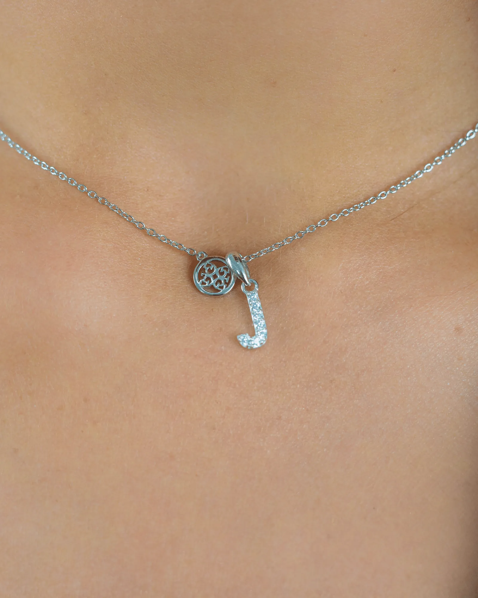 LUXURY LETTERS J INITIAL PENDANT SILVER