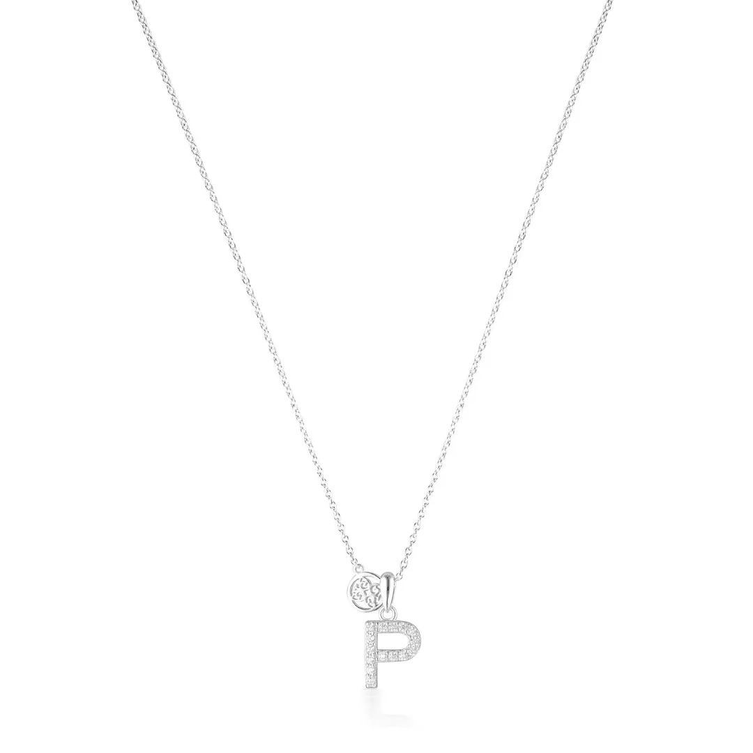 LUXURY LETTERS P INITIAL PENDANT SILVER
