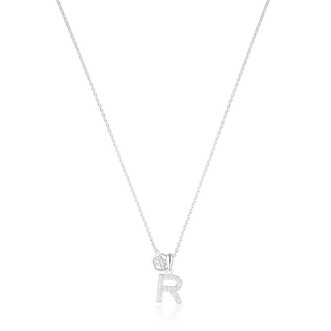 LUXURY LETTERS R INITIAL PENDANT SILVER