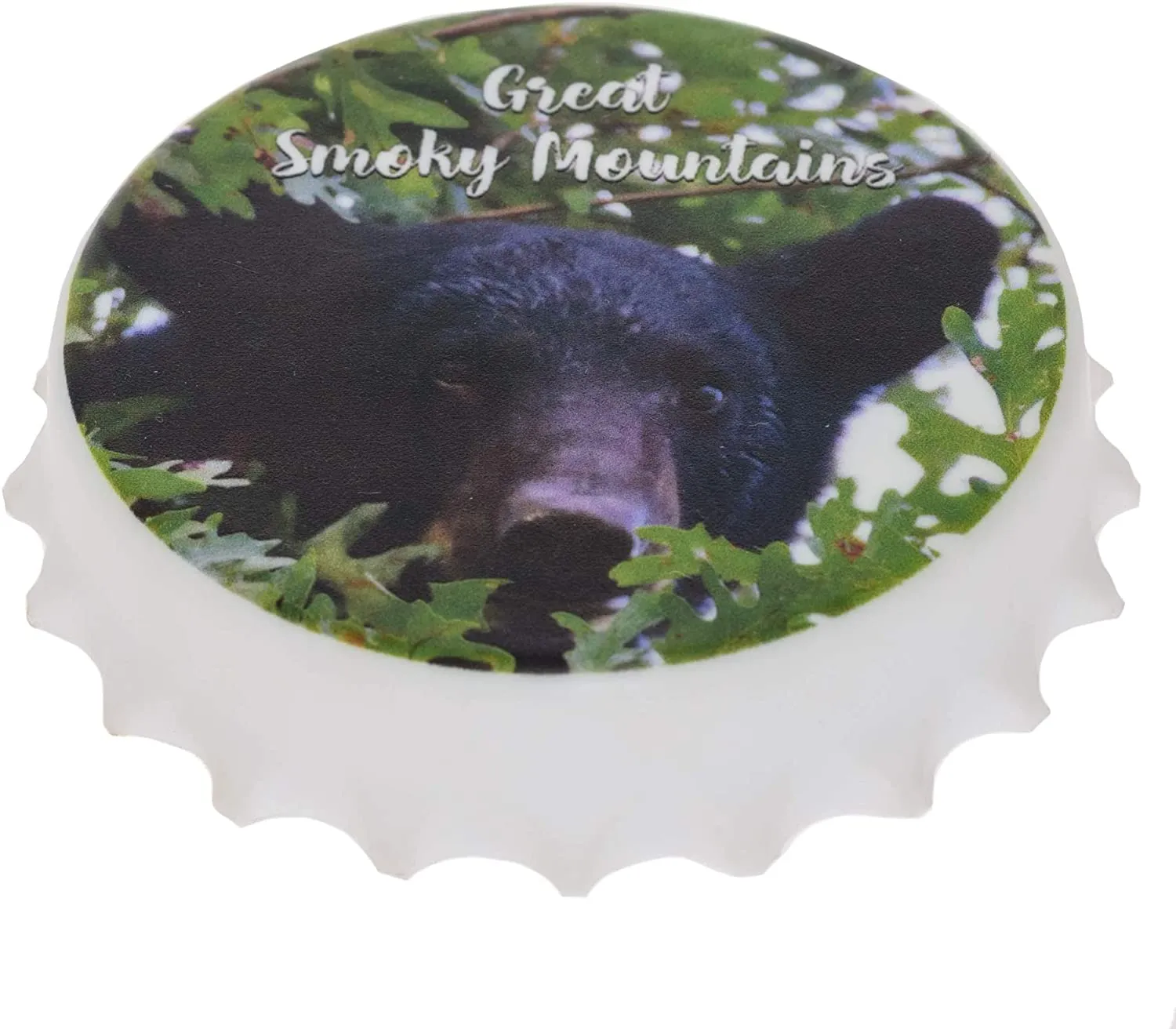 Magnetic Bottle Opener for Refrigerator - Black Bear Great Smoky Mountains Beer Bottle Opener Wall Mount - Bar Accessories and Gifts Bottle Cap Opener