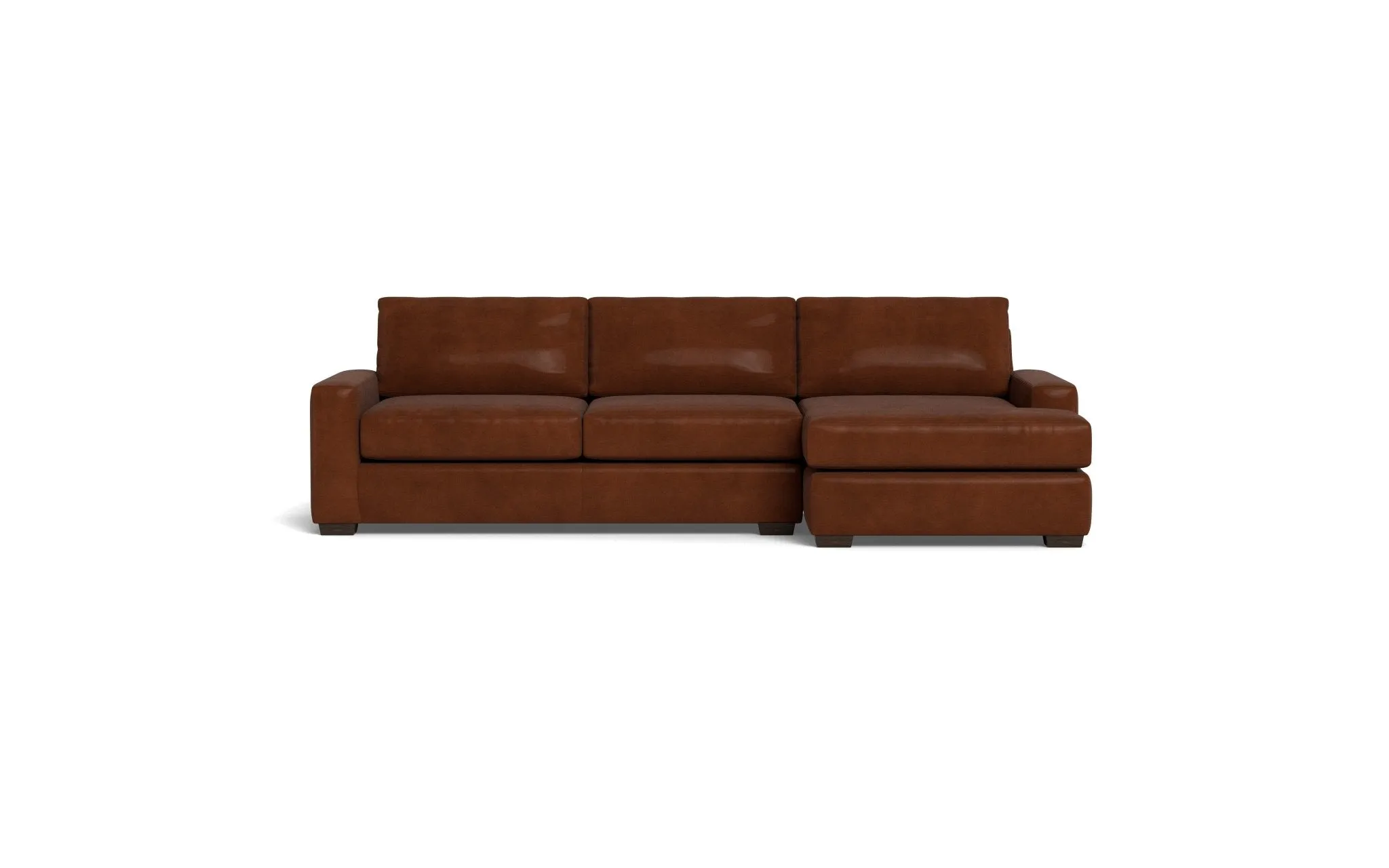 Mas Mesa 123" Deep Leather Right Chaise Sectional