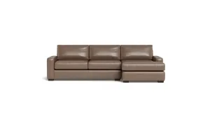 Mas Mesa 123" Deep Leather Right Chaise Sectional