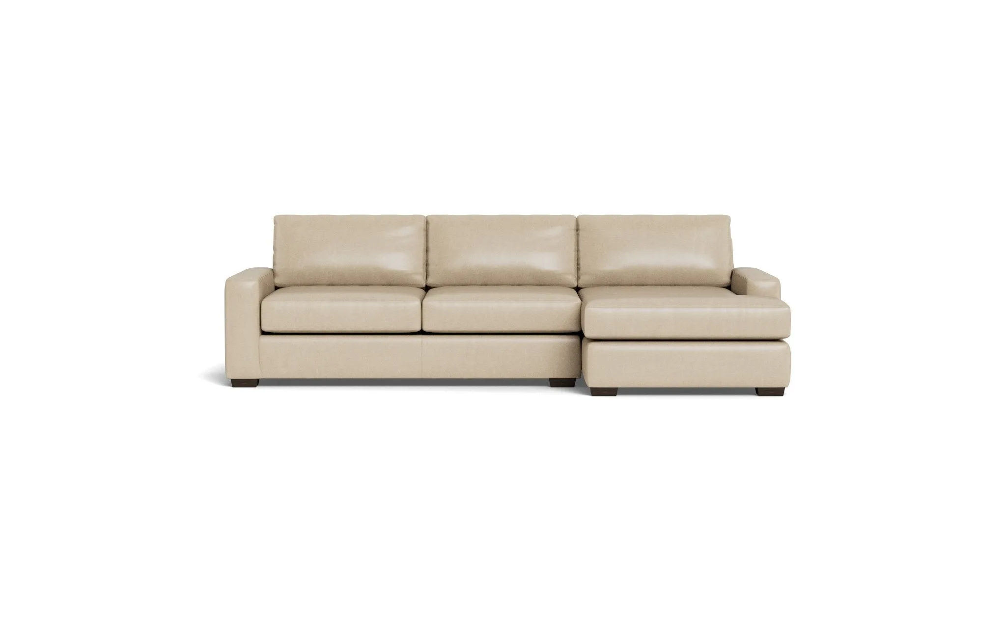 Mas Mesa 123" Deep Leather Right Chaise Sectional