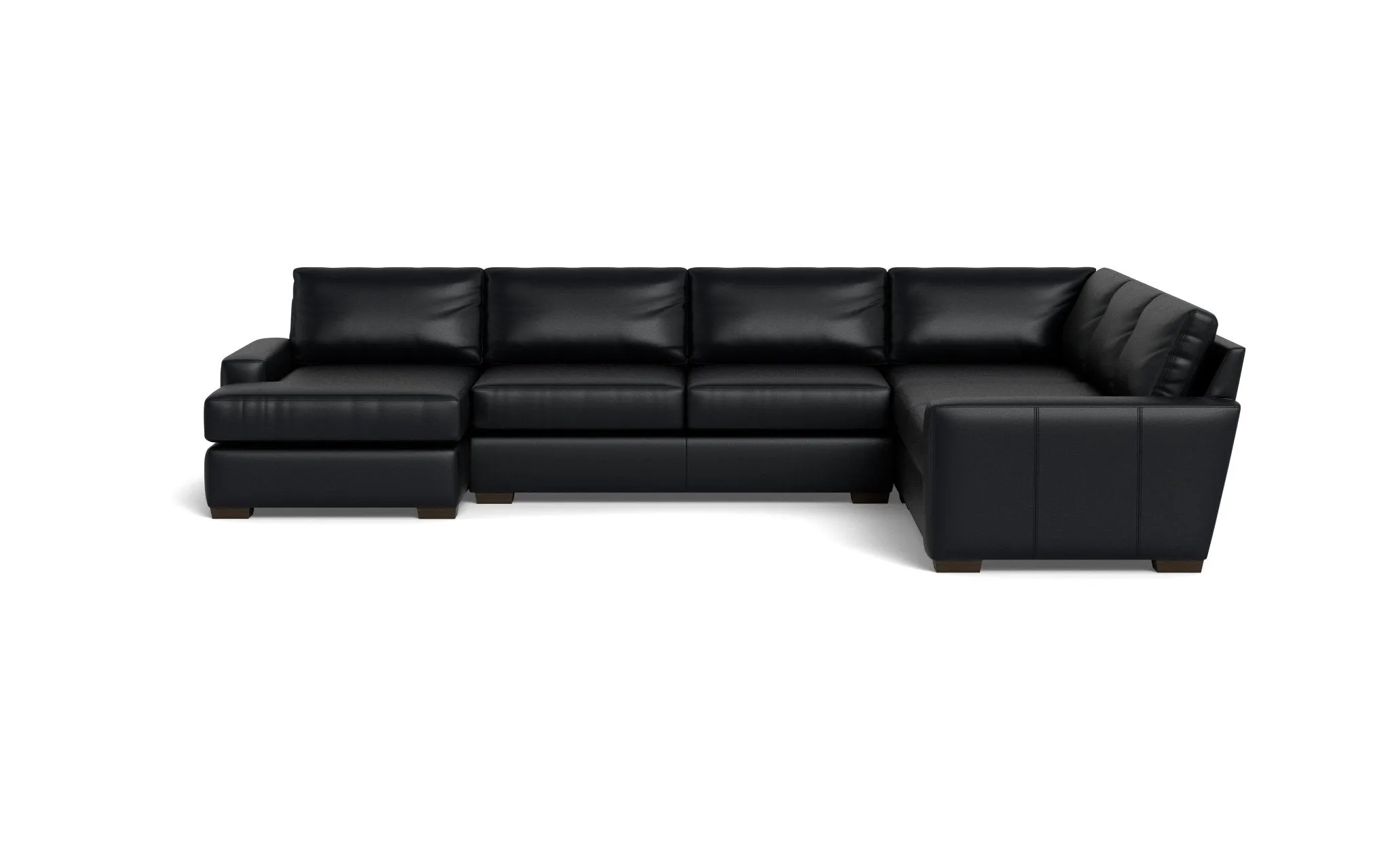 Mas Mesa 162" Deep Leather Corner Sectionals w. Left Chaise