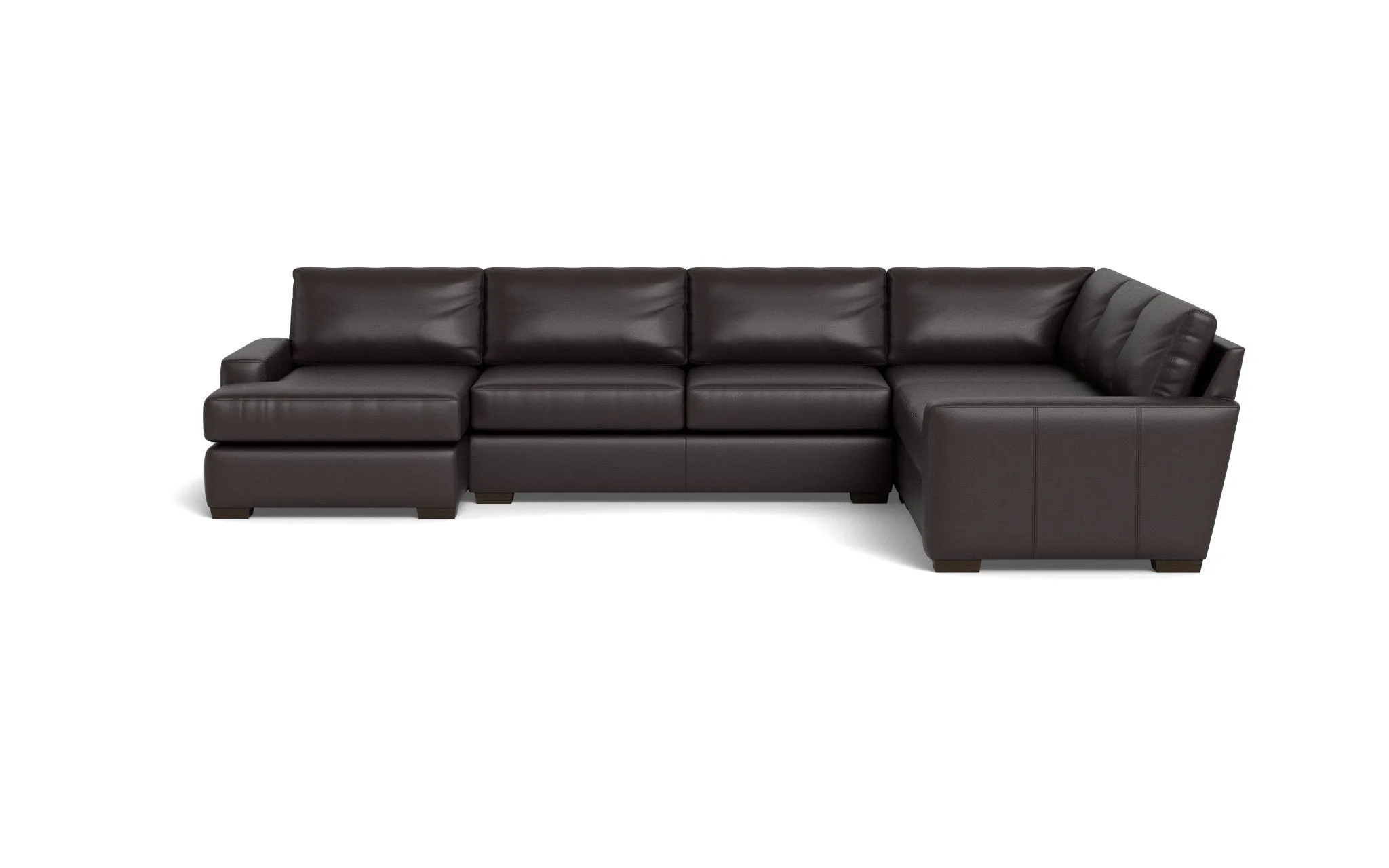 Mas Mesa 162" Deep Leather Corner Sectionals w. Left Chaise