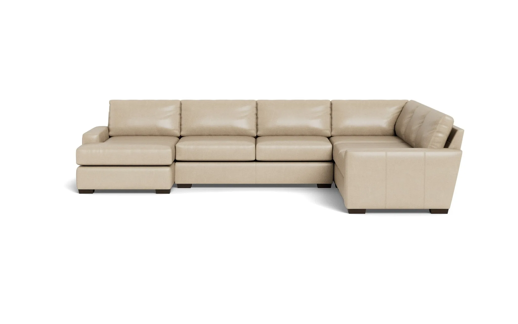 Mas Mesa 162" Deep Leather Corner Sectionals w. Left Chaise