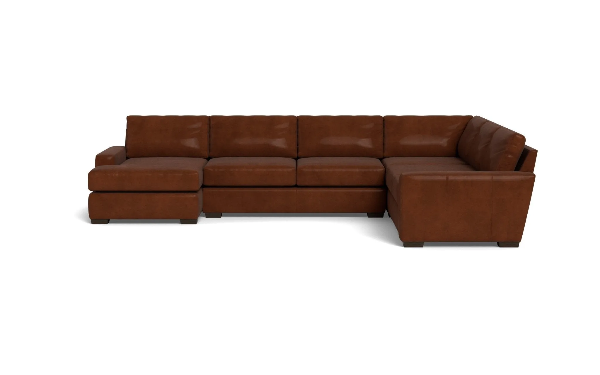 Mas Mesa 162" Deep Leather Corner Sectionals w. Left Chaise