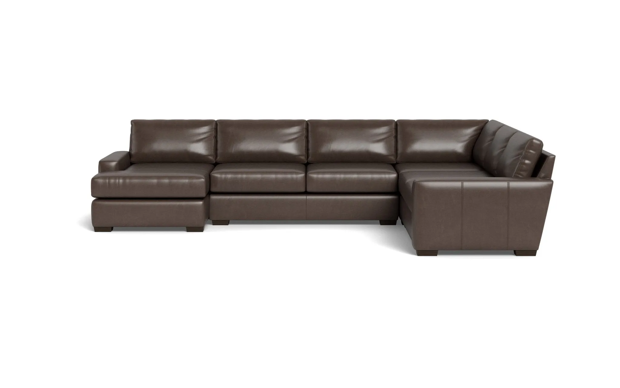 Mas Mesa 162" Deep Leather Corner Sectionals w. Left Chaise