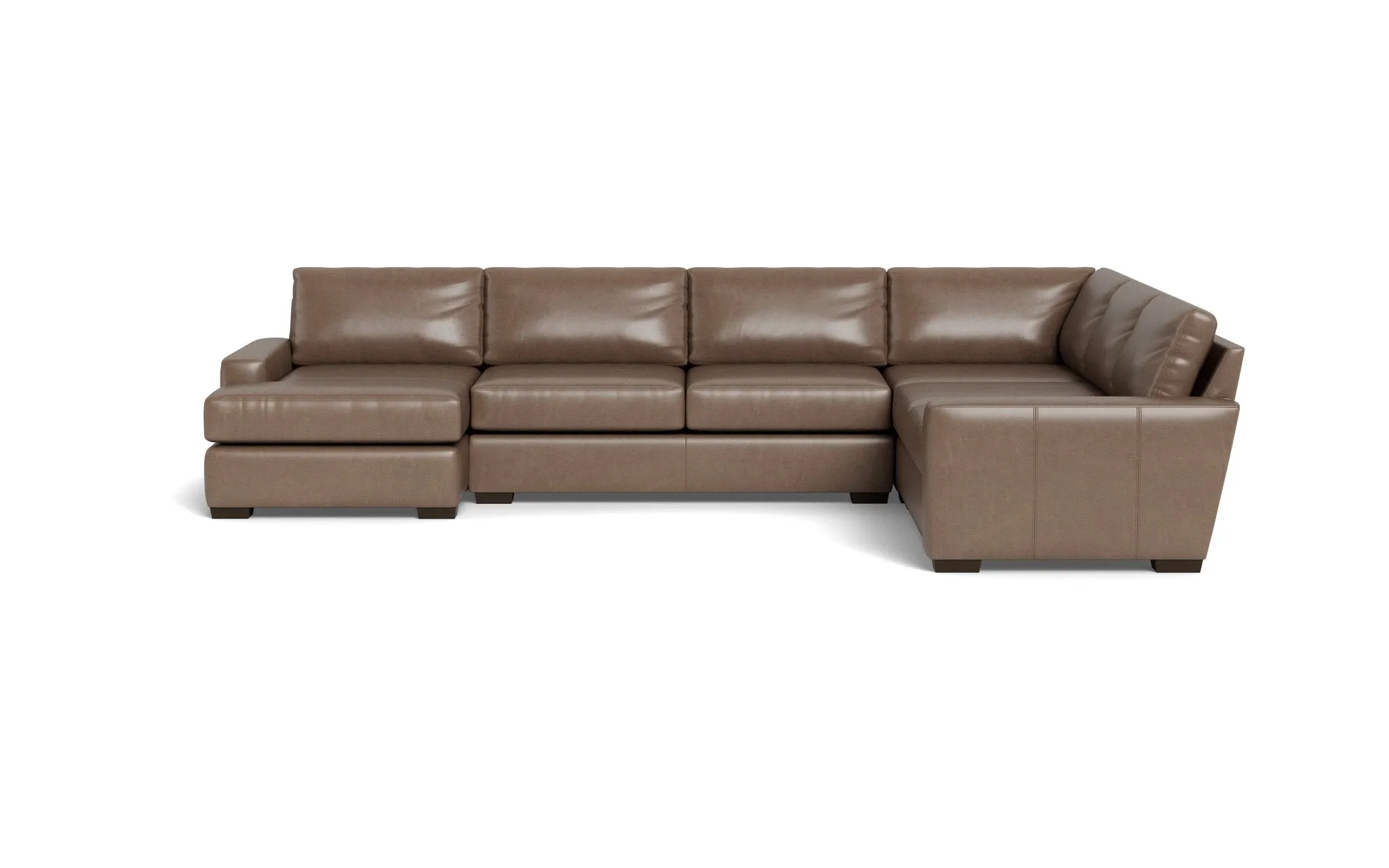 Mas Mesa 162" Deep Leather Corner Sectionals w. Left Chaise