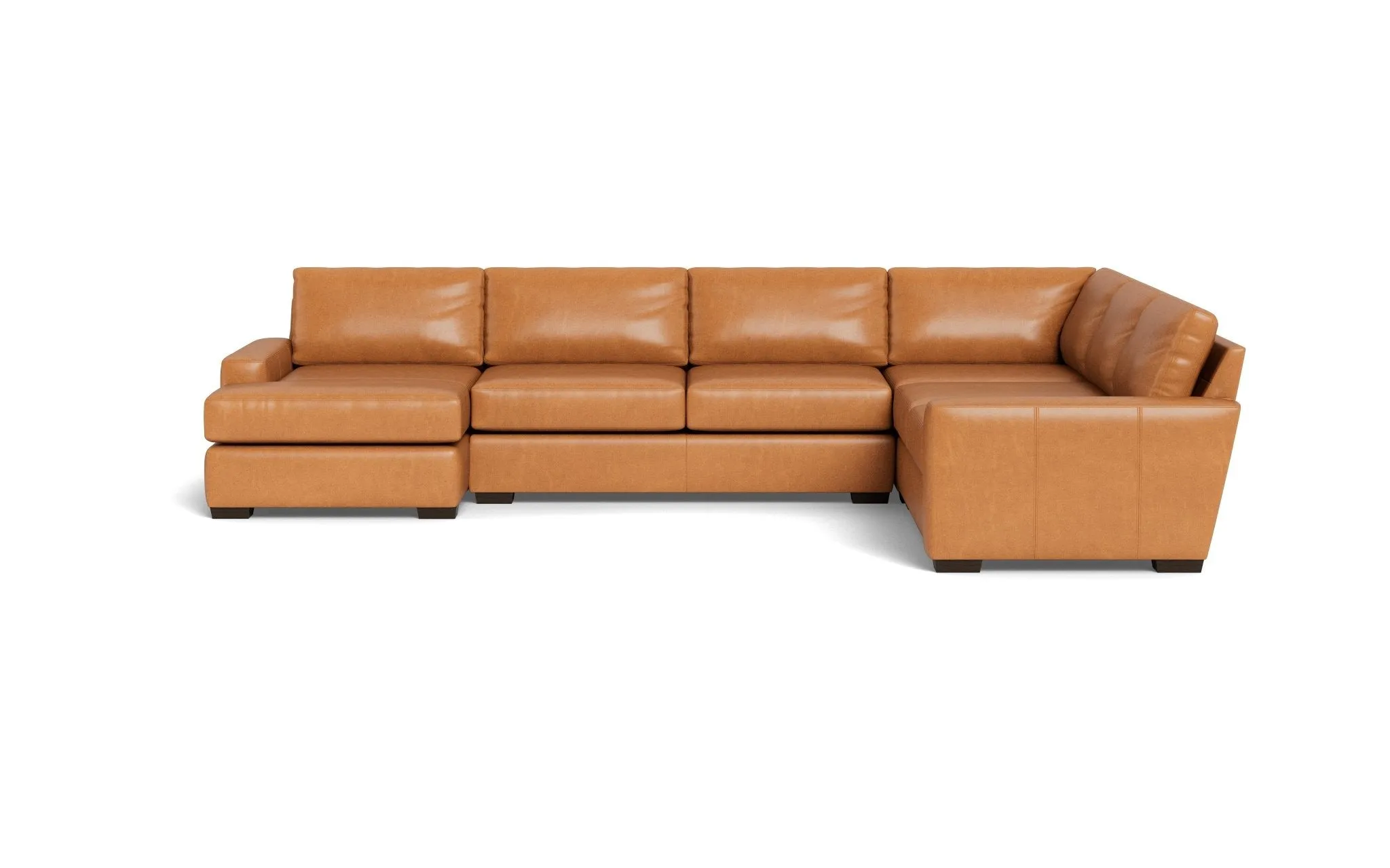 Mas Mesa 162" Deep Leather Corner Sectionals w. Left Chaise