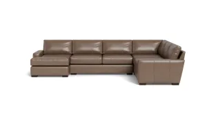Mas Mesa 162" Deep Leather Corner Sectionals w. Left Chaise