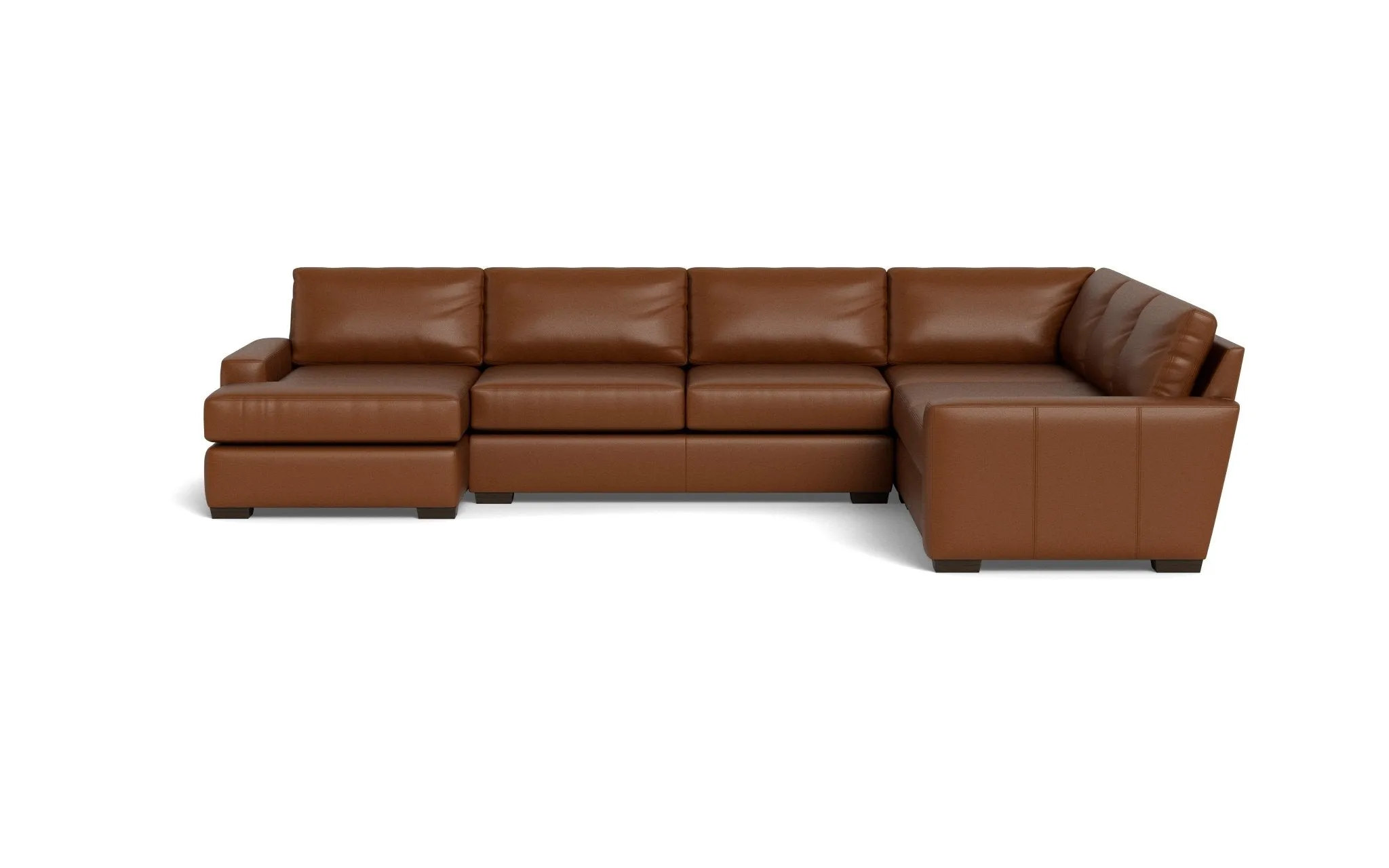 Mas Mesa 162" Deep Leather Corner Sectionals w. Left Chaise