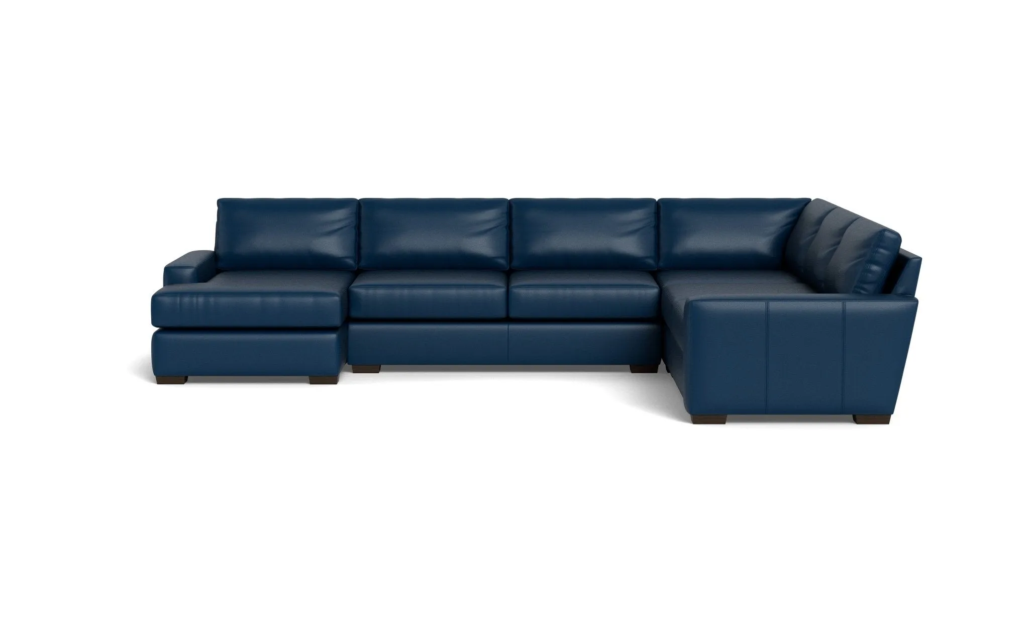 Mas Mesa 162" Deep Leather Corner Sectionals w. Left Chaise
