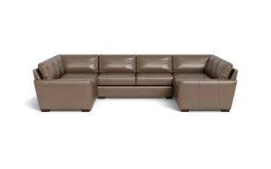 Mas Mesa 166" Deep Leather Condo U Sectional