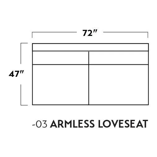 Mas Mesa Deep Armless Loveseat