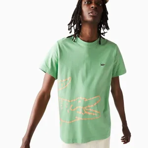 Men's Crocodile Print Crew Neck T Shirt