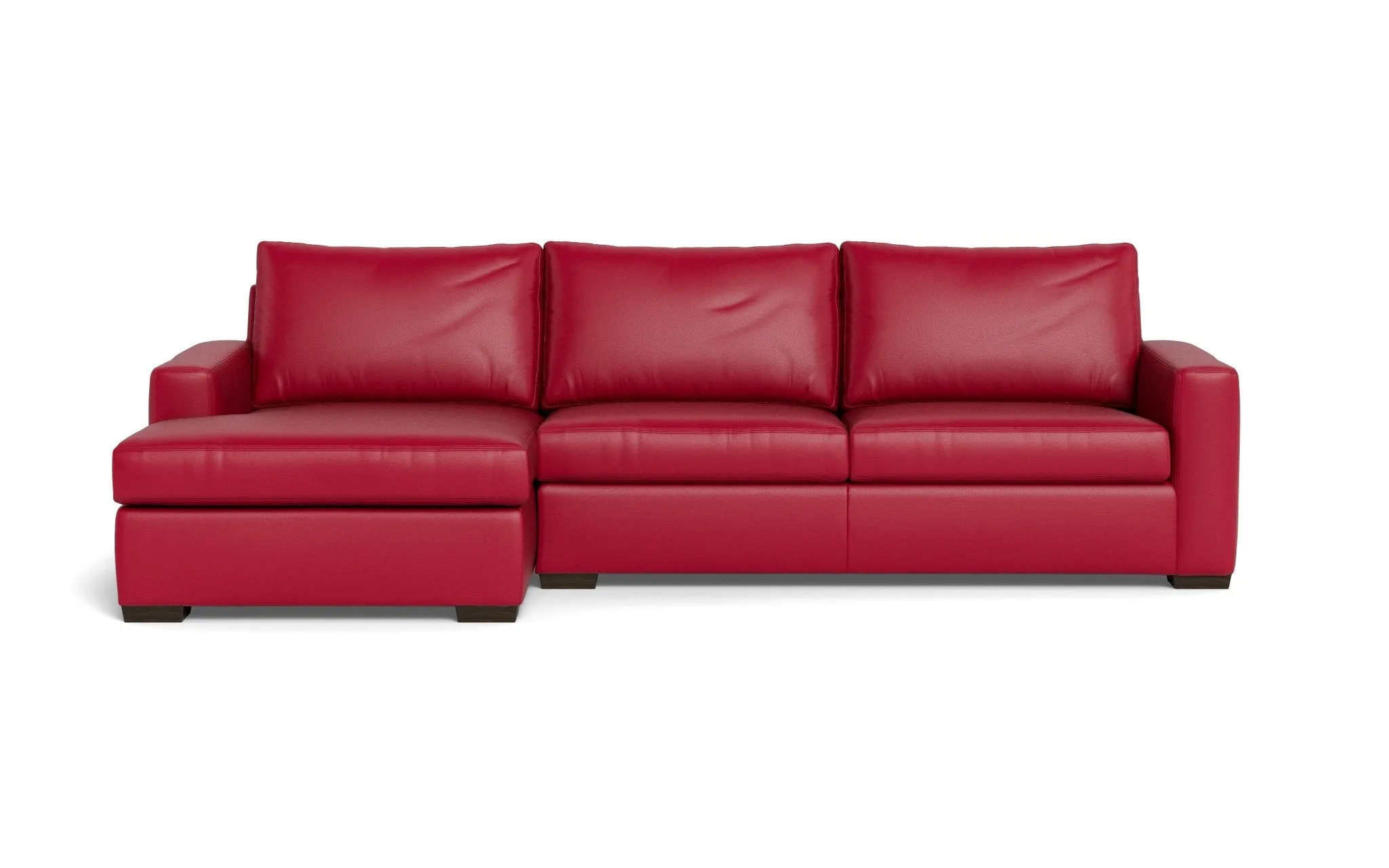 Mesa 123" Leather Left Chaise Sectional