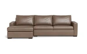 Mesa 123" Leather Left Chaise Sectional