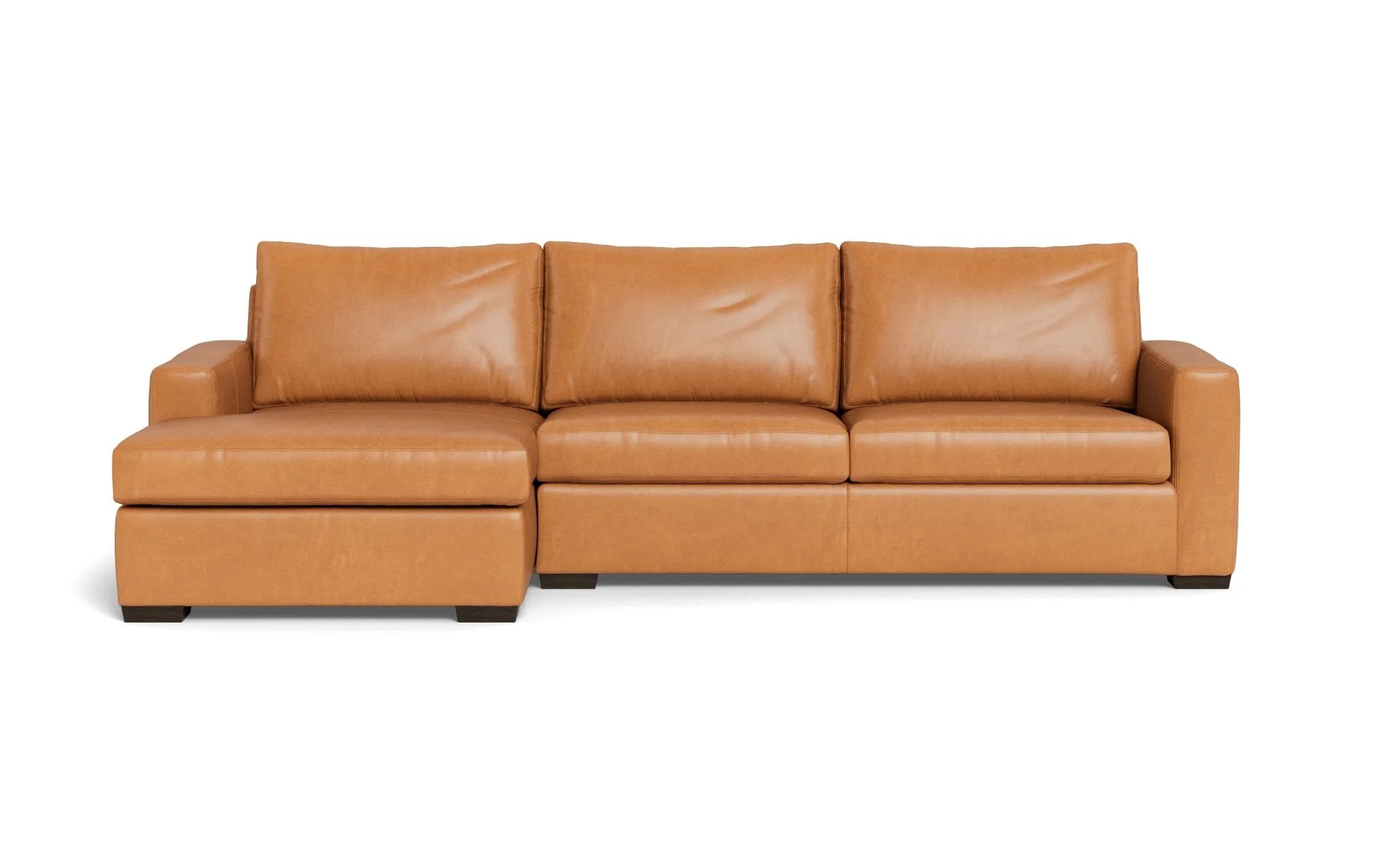 Mesa 123" Leather Left Chaise Sectional