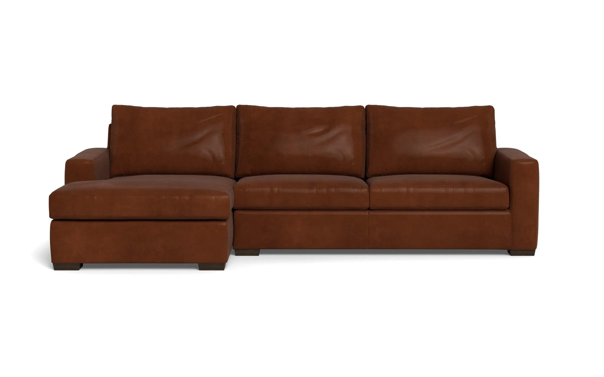 Mesa 123" Leather Left Chaise Sectional