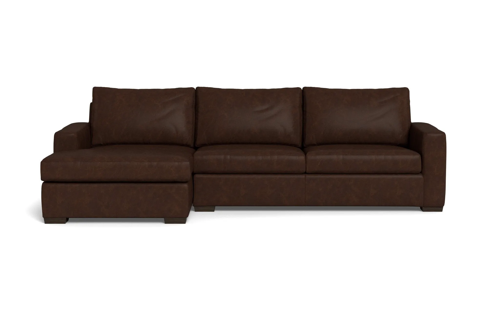 Mesa 123" Leather Left Chaise Sectional