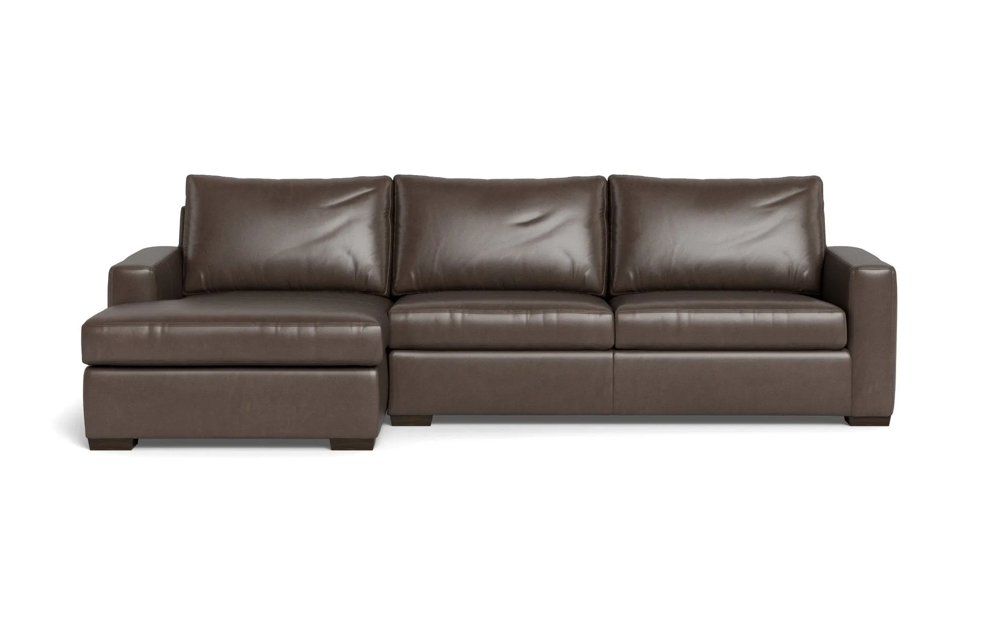 Mesa 123" Leather Left Chaise Sectional