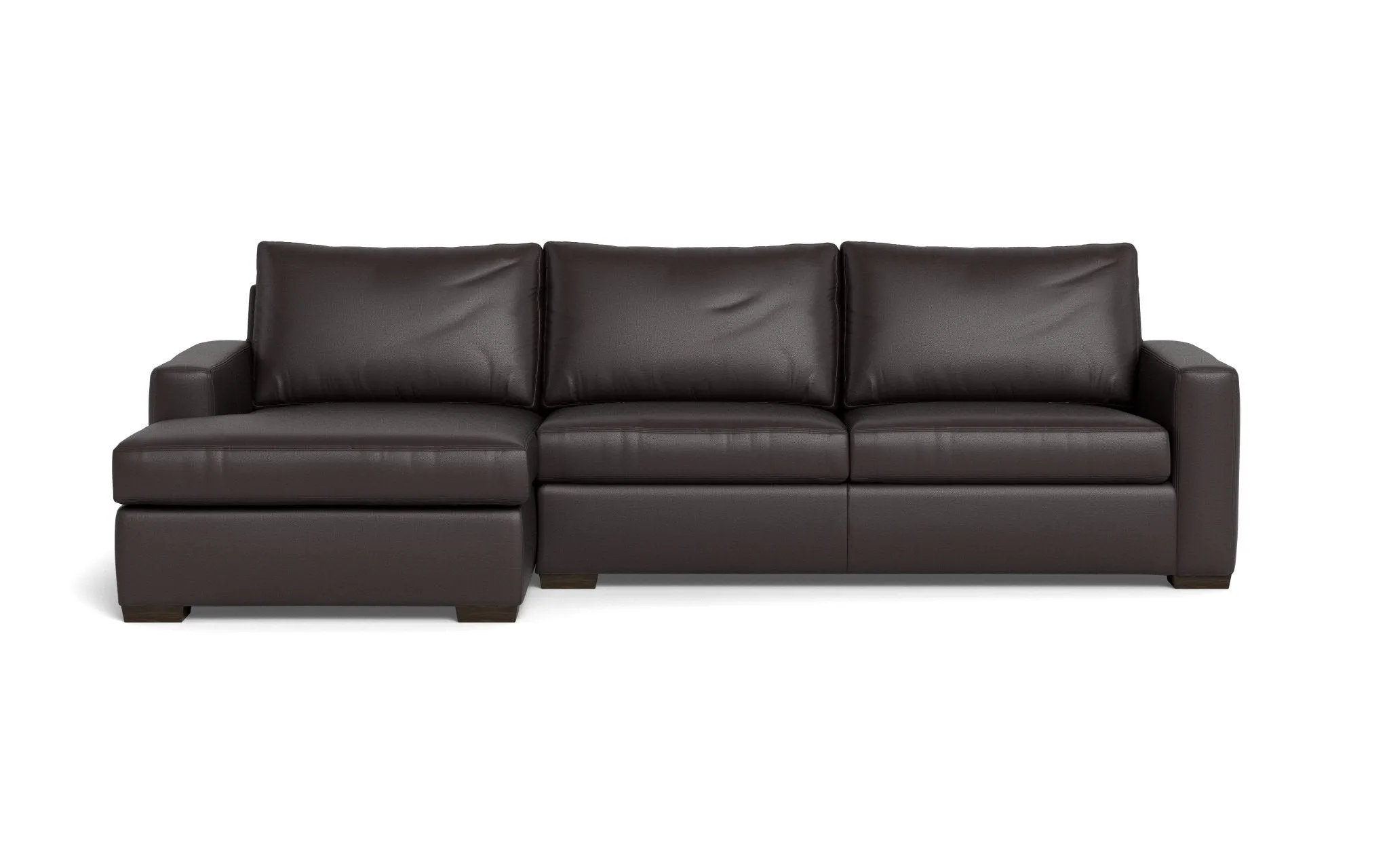 Mesa 123" Leather Left Chaise Sectional