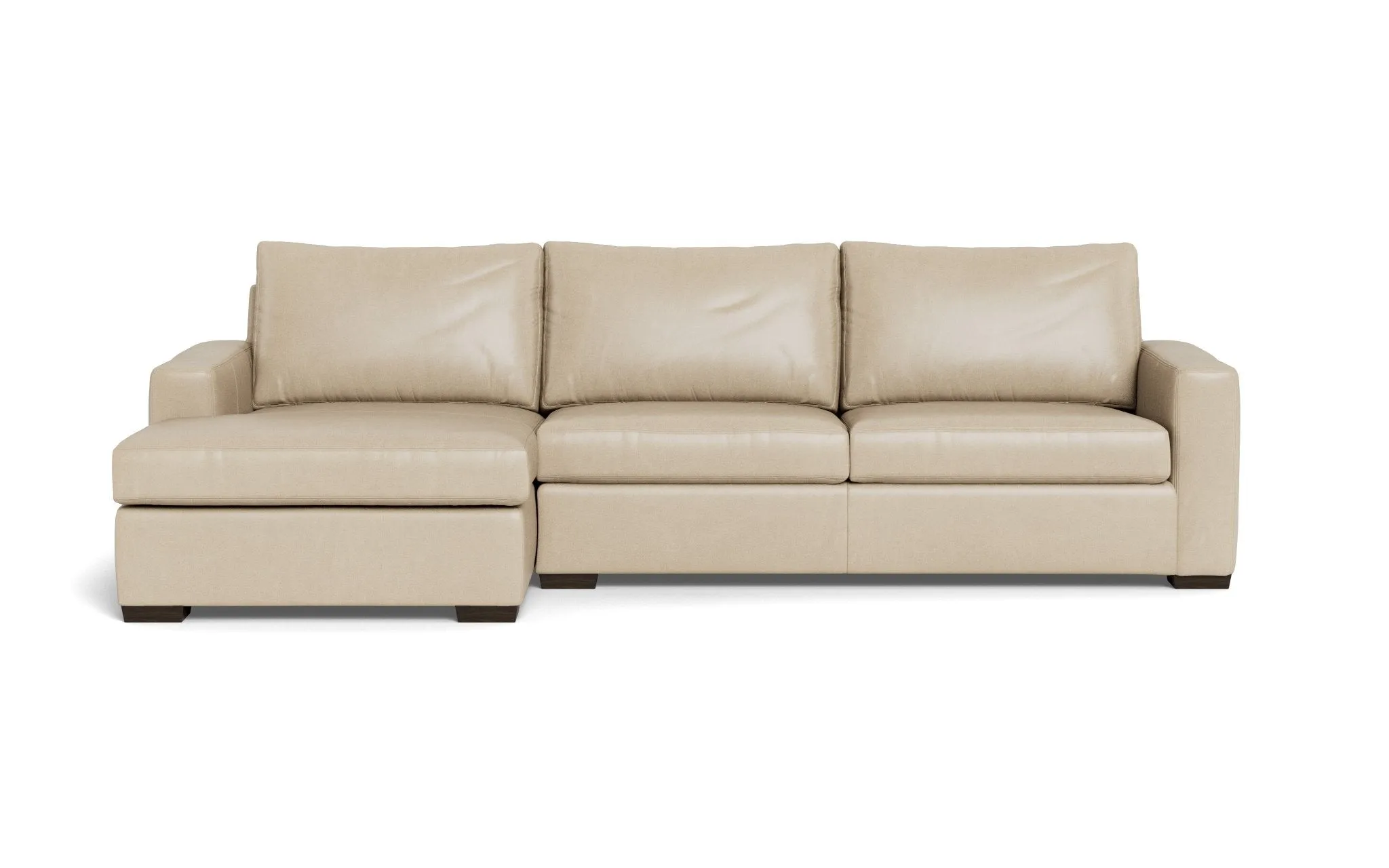 Mesa 123" Leather Left Chaise Sectional