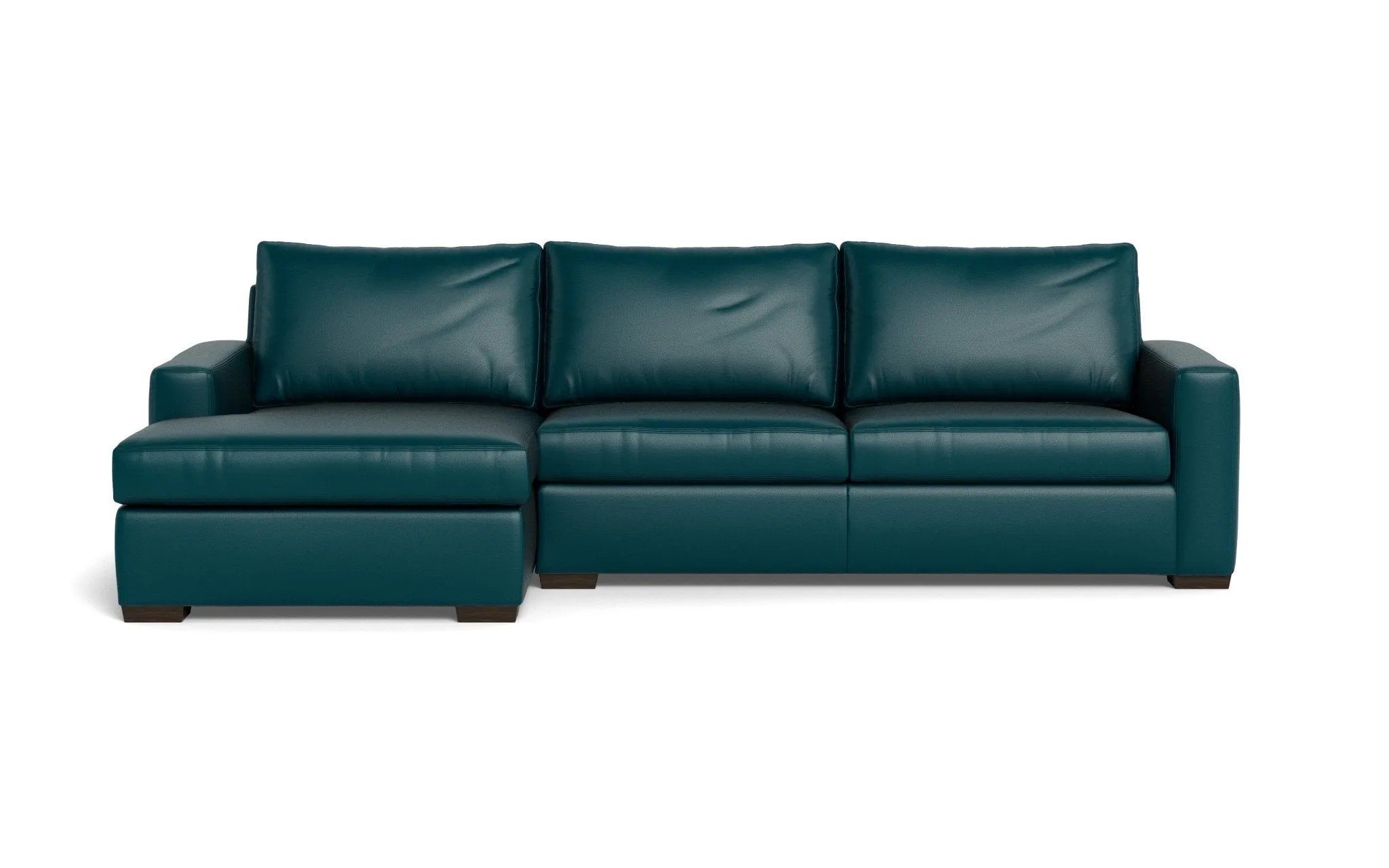 Mesa 123" Leather Left Chaise Sectional