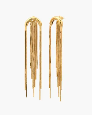 MULTI-CHAIN WATERFALL EARRINGS IN GOLD