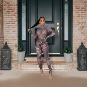 Multi Color Mesh Adoka (Long Sleeve Jumpsuit)-Kasheer Royalty
