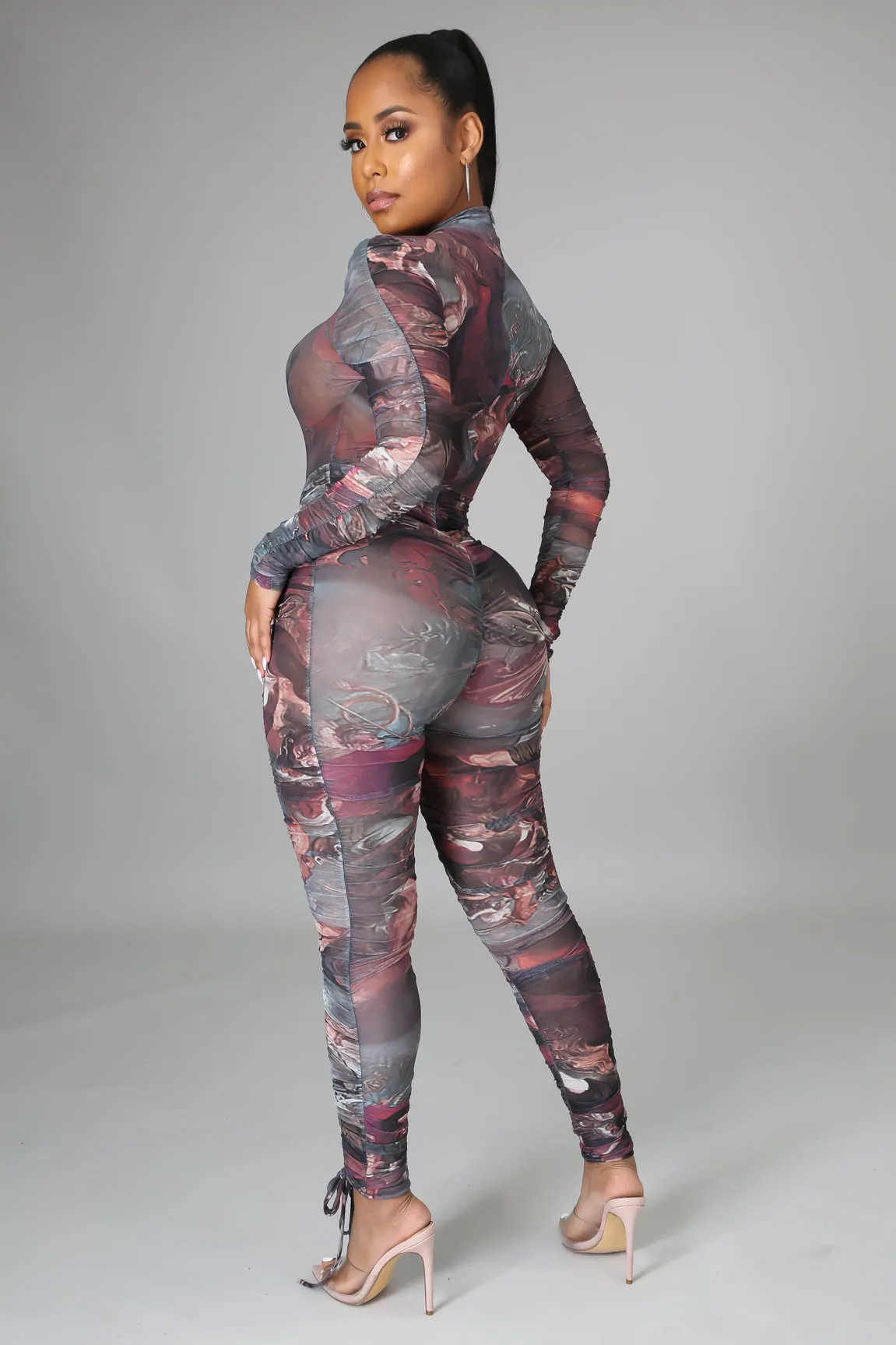 Multi Color Mesh Adoka (Long Sleeve Jumpsuit)-Kasheer Royalty