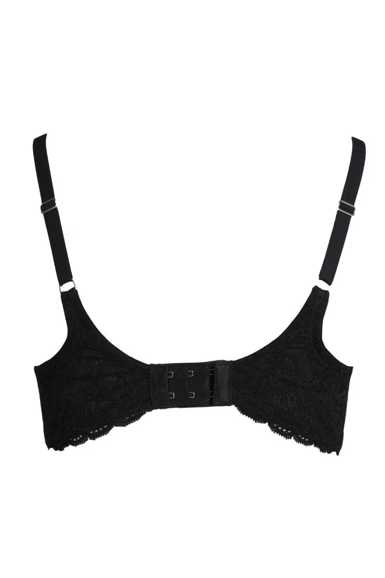 Muse Full Cup Lace Bra- Black