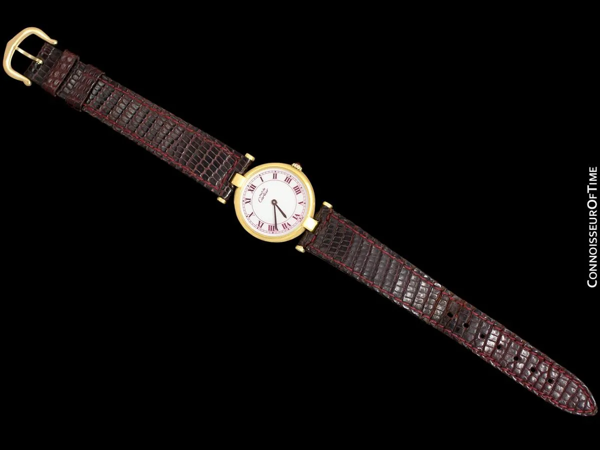 Must De Cartier Vendome Ladies Vermeil Watch - 18K Gold Over Sterling Silver