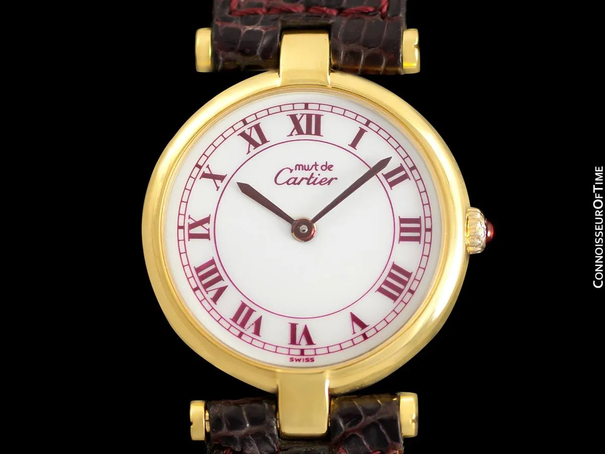 Must De Cartier Vendome Ladies Vermeil Watch - 18K Gold Over Sterling Silver
