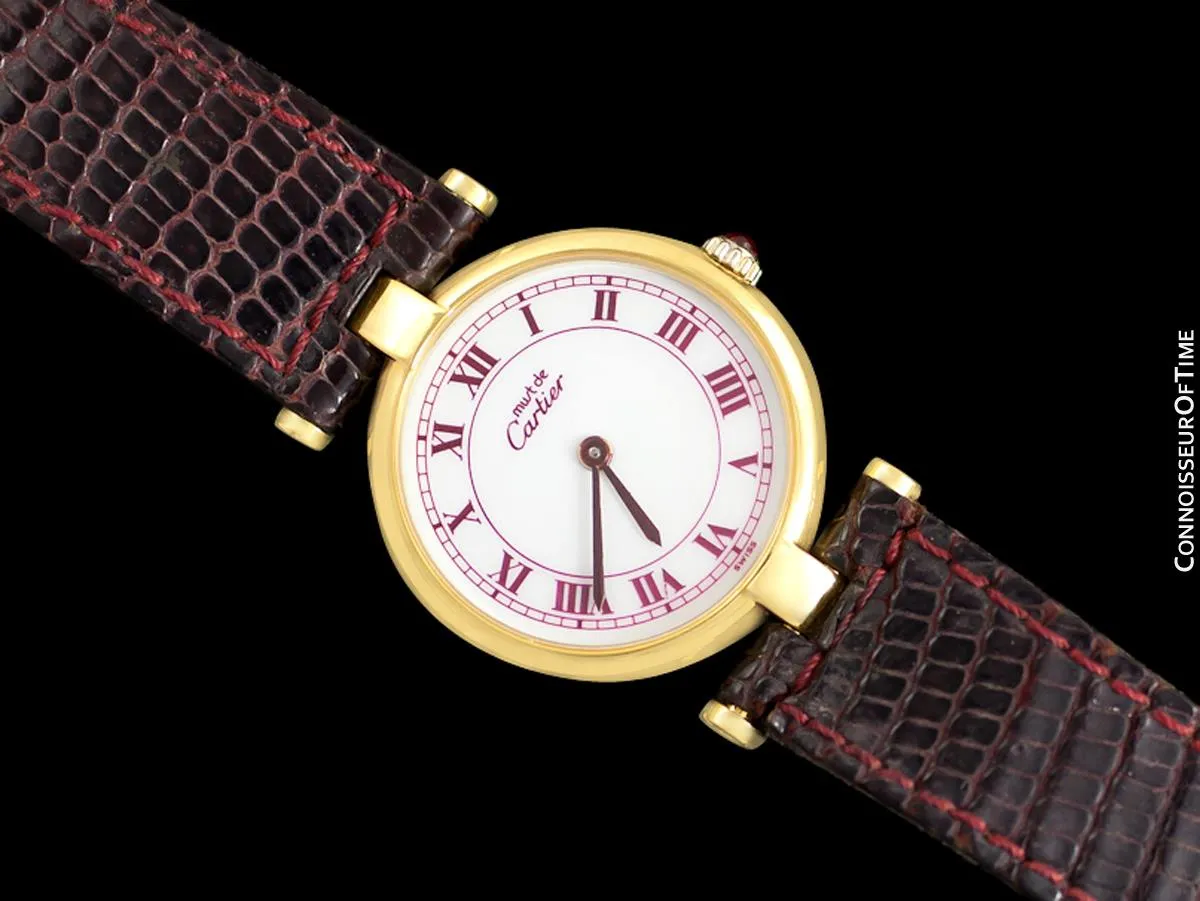Must De Cartier Vendome Ladies Vermeil Watch - 18K Gold Over Sterling Silver