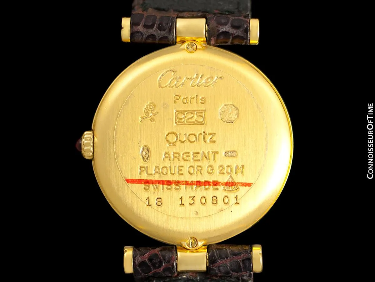 Must De Cartier Vendome Ladies Vermeil Watch - 18K Gold Over Sterling Silver
