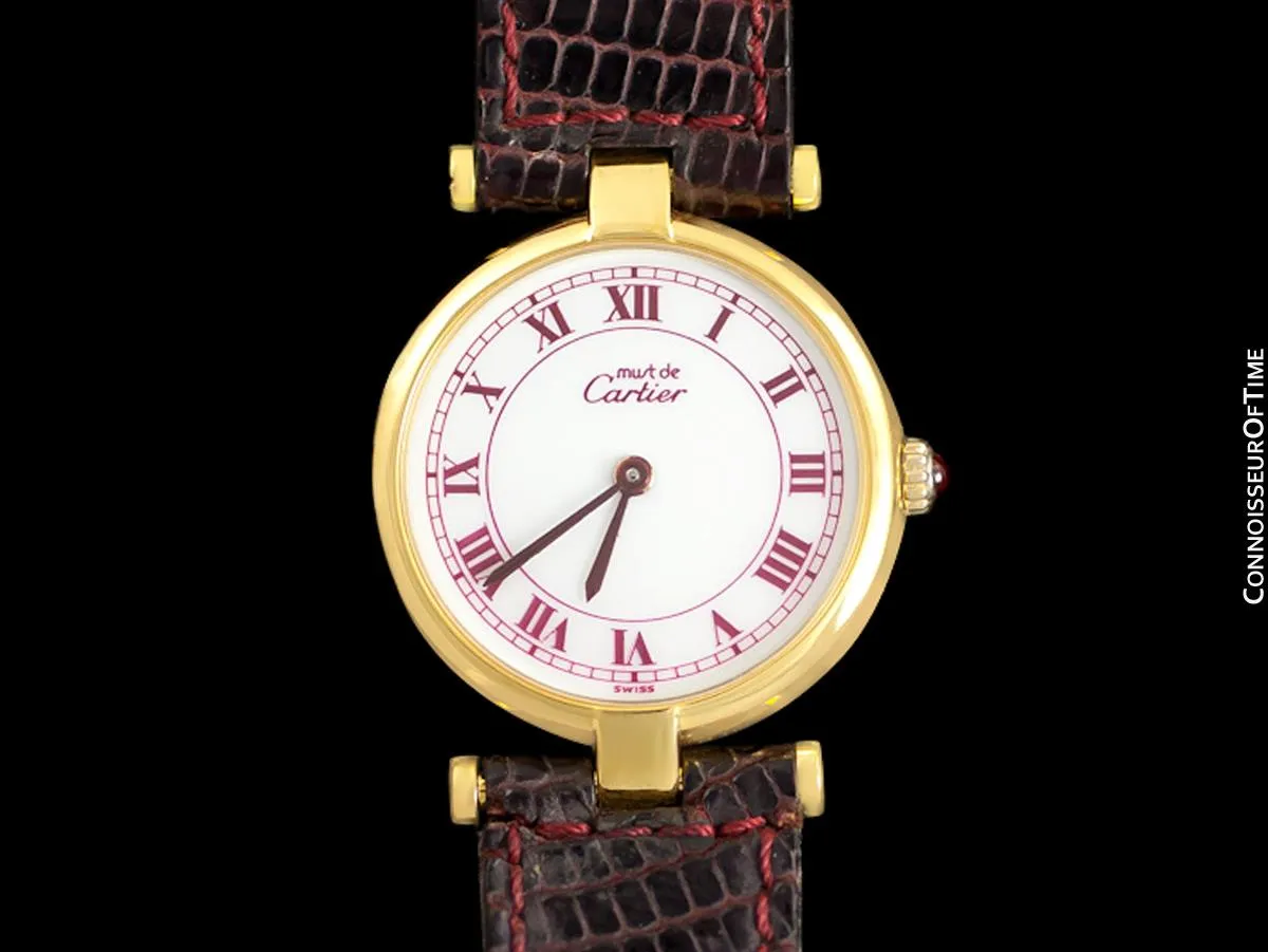 Must De Cartier Vendome Ladies Vermeil Watch - 18K Gold Over Sterling Silver