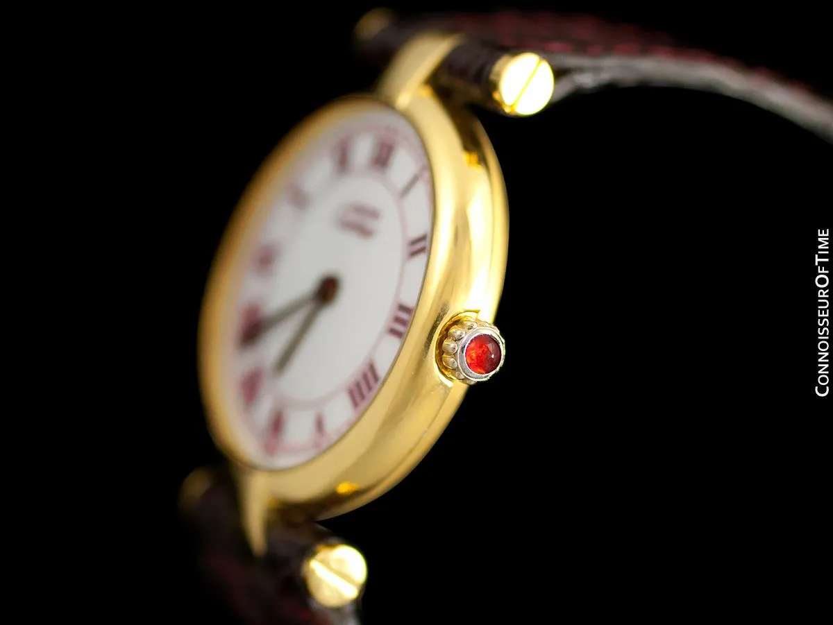 Must De Cartier Vendome Ladies Vermeil Watch - 18K Gold Over Sterling Silver