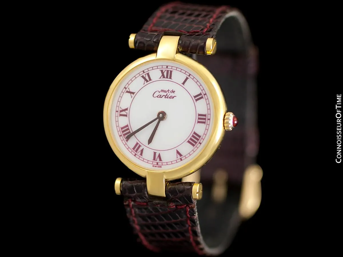 Must De Cartier Vendome Ladies Vermeil Watch - 18K Gold Over Sterling Silver