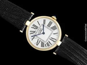 Must De Cartier Vendome Mens Midsize Unisex Vermeil Watch - 18K Gold Over Sterling Silver