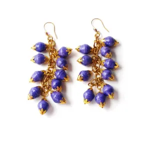 Nairobi Purple Amethyst and Paper Bead Earrings