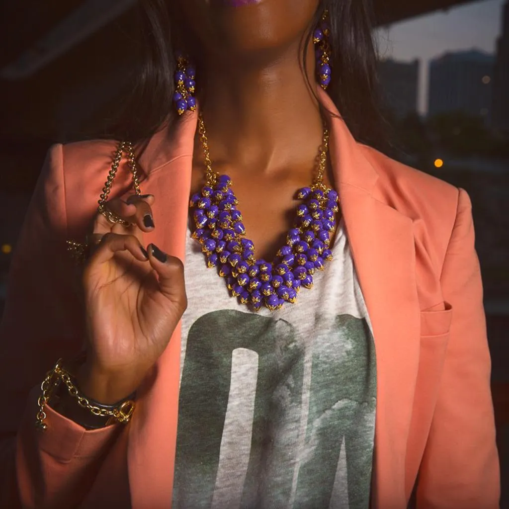Nairobi Purple Amethyst and Paper Bead Earrings