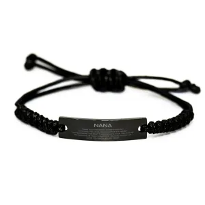 Nana Gifts, Thank you for being there every day, Thank You Gifts For Nana, Birthday Christmas Black Rope Bracelet For Nana