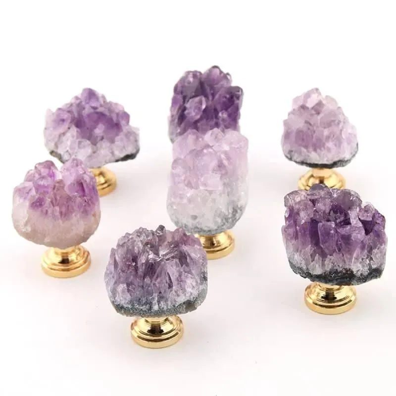 Natural Amethyst Cabinet Drawer Knob