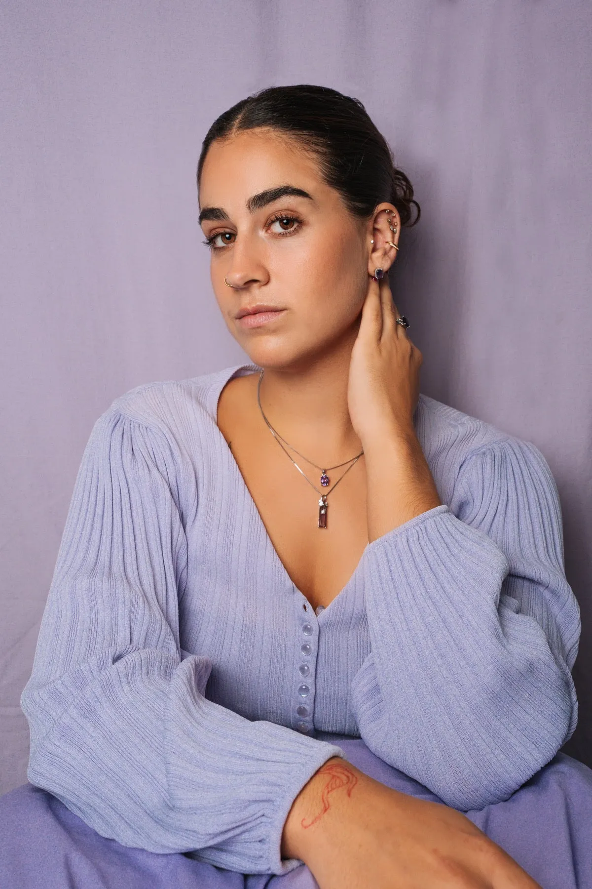 Natural Amethyst Diamond Necklace